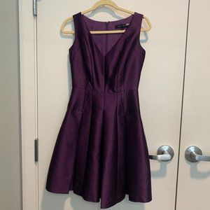 Carmen Marc Valco Purple Metallic Cocktail Dress Size 2